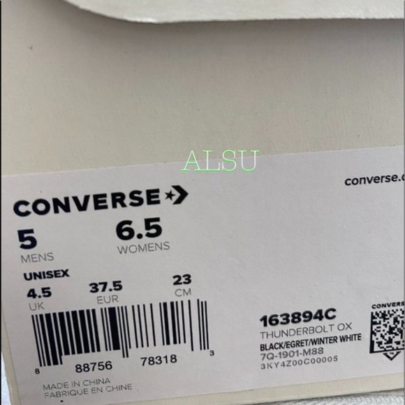 Converse Thunderbolt Men’s Size Low Top Canvas Black Casual Sneakers 163894C - Picture 3 of 11